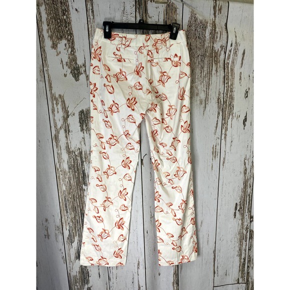 Willi Smith White And Peach Embroidered Slacks - Picture 2 of 3